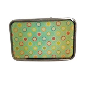Retro Metal Belt Buckle New Old Stock Polka Dot Multi Color Hippy Made In Canada